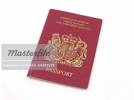 British passport in isolated white