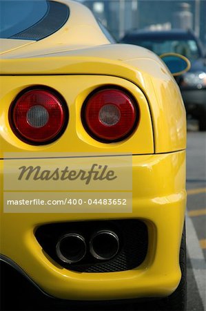 Yellow sport car tail light