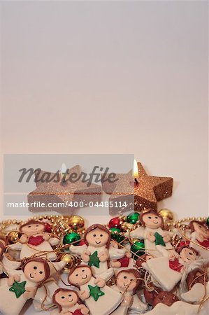 a selection of christmas decorations with candles