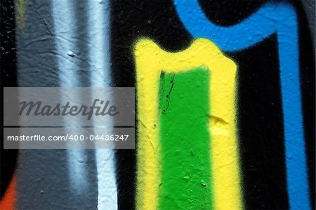 Detail of a wall covered with graffiti. Abstract background texture.
