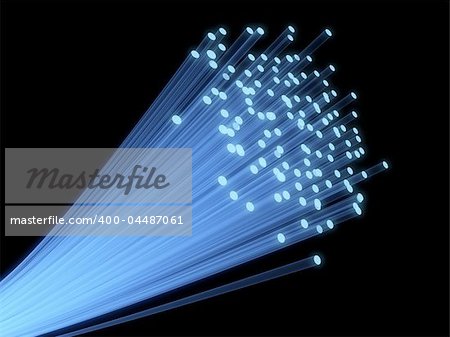 3d rendered illustration of many glas fiber cables