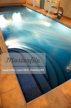 Beautiful pool with current water in modern hotel