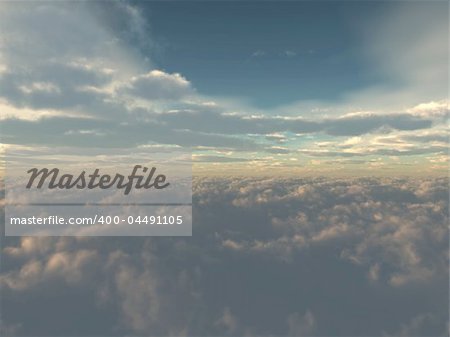 The blue sky and beautiful white clouds