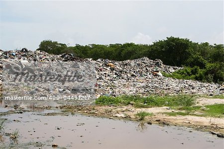 An illegal dumping site outside of Belize City in Central America