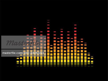 Orange and Yellow Music Equalizer Vector Illustration Background