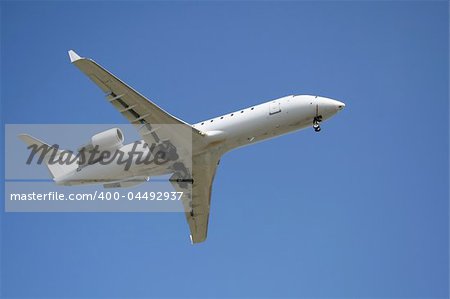 Civilian jet plane on landing