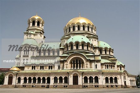 Alexandr Nevski Cathedral in Sofia, Bulgaria, with its golden domes