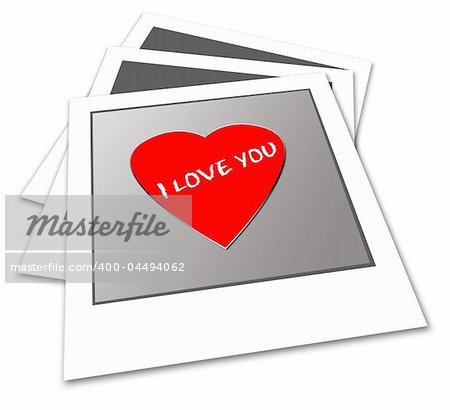 Polaroid frame with love,2D digital art