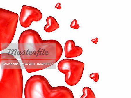 3d rendered illustration of some red heart
