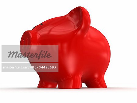 3d rendered illustration of a red piggy bank