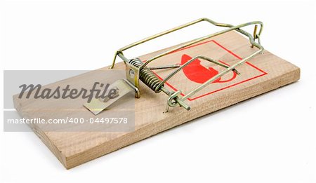 Mouse trap isolated on a white background.