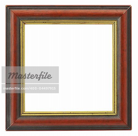 close-up of hollow square frame isolated on pure white background