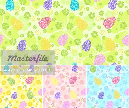 seamless easter background / 4 colors variants / vector  Simple use!