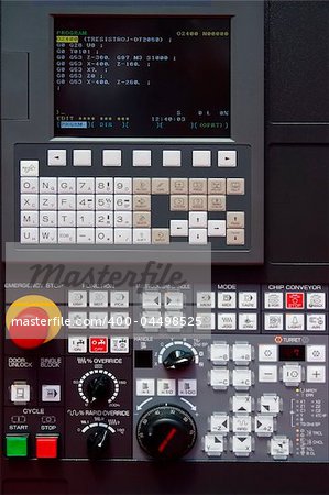 modern CNC machine control panel