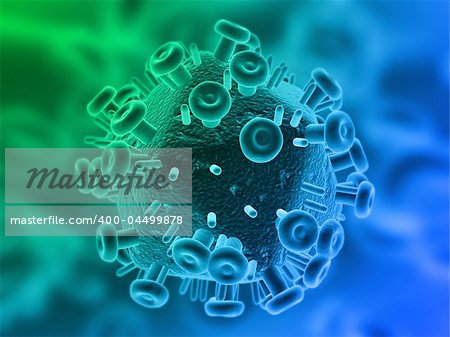 3d rendered illustration of an isolated hi virus