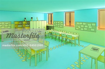 render of classroom