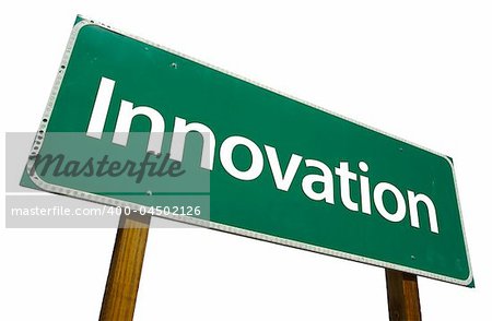 Innovation Road Sign Isolated on White with Clipping Path