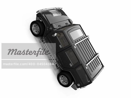 isolated big jeep on white background