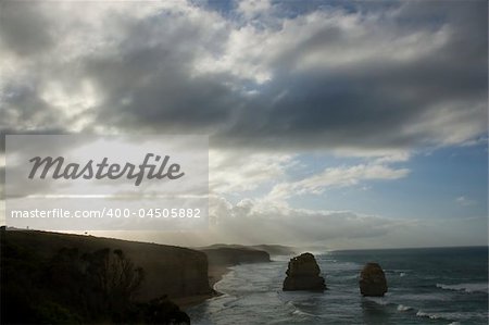 A dramatic sky over Australia's natural wonder, The Twelve Apostles.