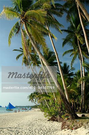 fine white sand beach of boracay in the philippines