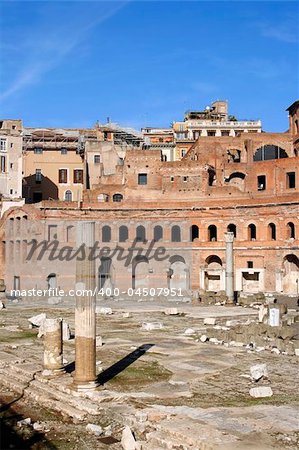 Trajan's Forum in the Imperial Forum in Rome, Italy. c 112 AD.