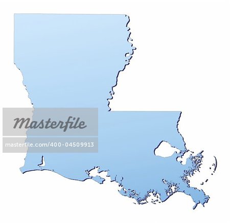 Louisiana(USA) map filled with light blue gradient. High resolution. Mercator projection.