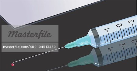 Illustration of a syringe with markings