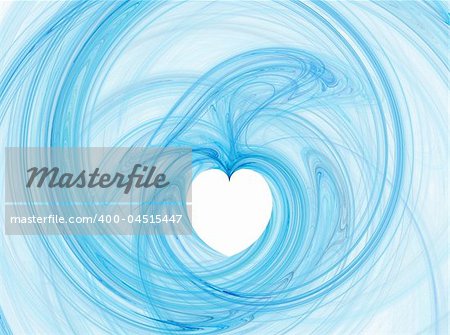 Abstract blue fractal heart background