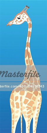 Illustration of a giraffe with head erect