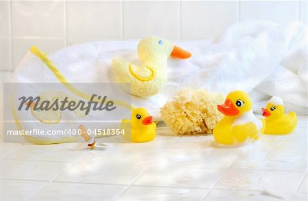 Bathtime for baby with bath essentials