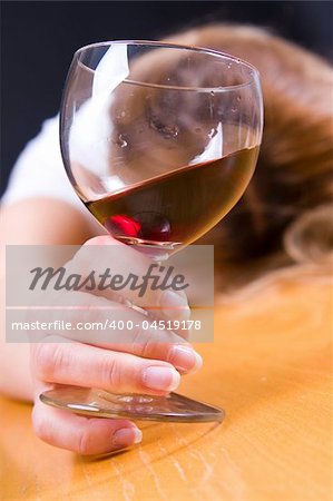 young woman passed out from alcohol