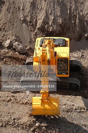 Excavator working at a conctuction site