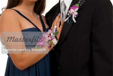 Prom or wedding corsage and boutonniere