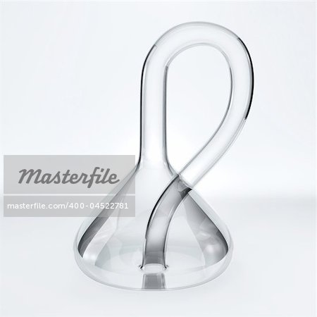 zero volume glass klein bottle on desk