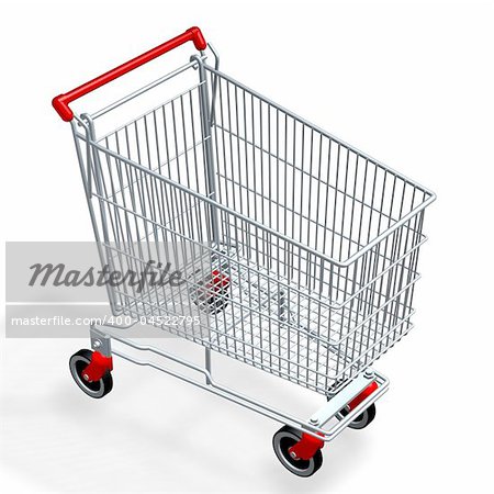 empty shopping cart of supermarket or mall