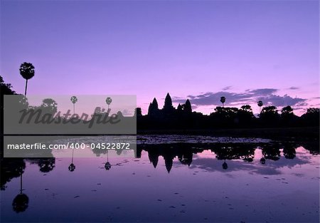 The  silhouette of Angkor Wat reflected in the water at sunrise is worth waking up early for.
