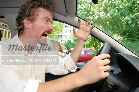 angry driver in the car