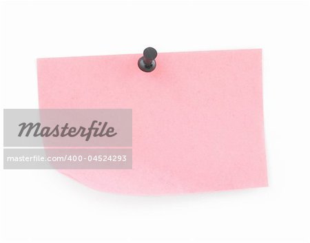 pink paper sheet  pinned