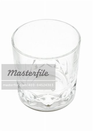 close-up of whisky glass isolated on pure white background