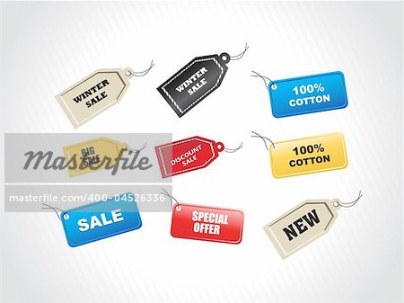 tags winter discount sale, illustration