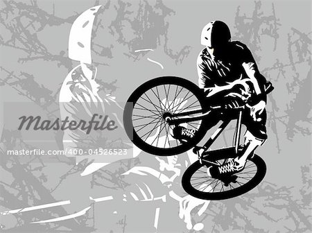 Competitions on dirt jumping. A vector illustration.