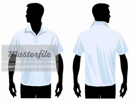 Men's polo shirt template with human body silhouette