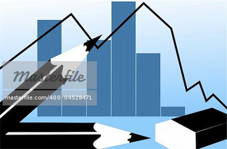 Illustration of pencil and graph