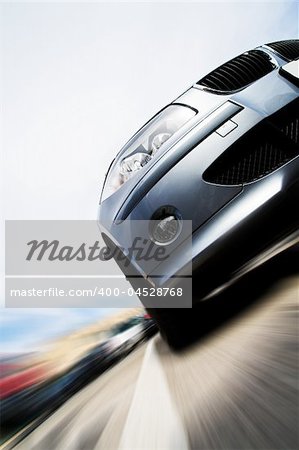 Very fast car moving with motion blur