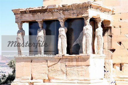 Acropolis in Athens ? Greece, details of the caryatids