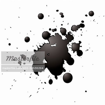 ink splash with a 3d effect isolated on a white background