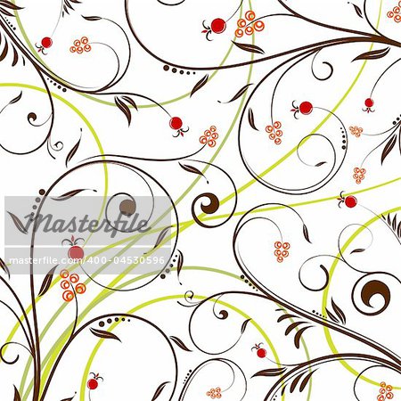 Flower pattern with bud, element for design, vector illustration