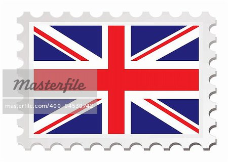 British flag inspired by a stamp with drop shadow