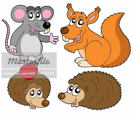 Small animals collection - vector illustration.