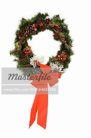 Christmas wreath isolated on a whith background